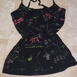 Fox Black Tank Top with Neon Graphics